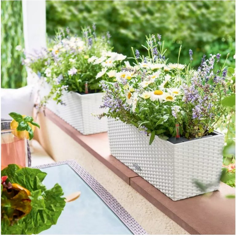 Balconera altankasse - hvid flet