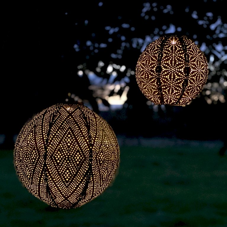 Solcelle lanterne Sashiko kobber