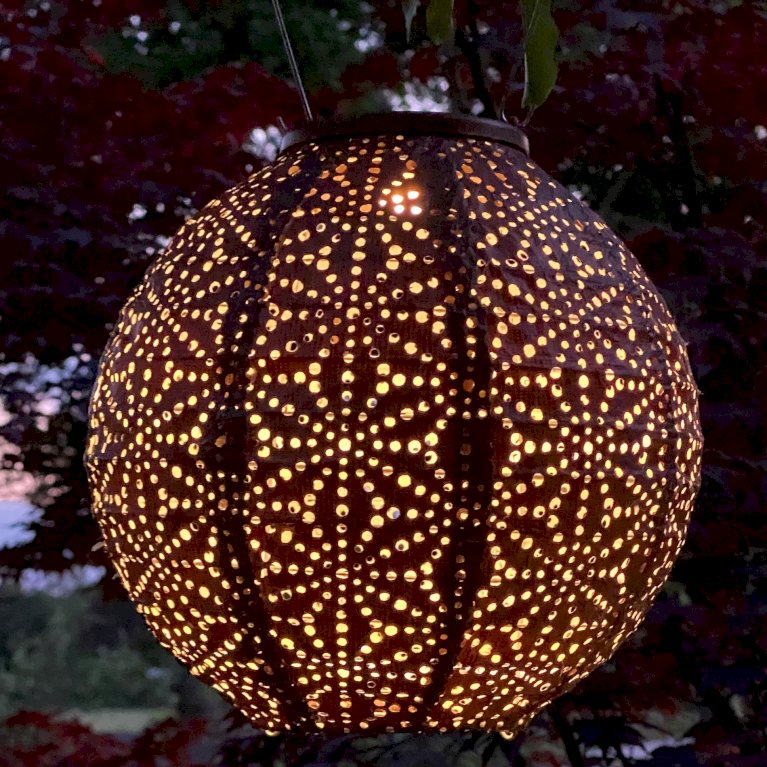 Solcelle lanterne Sashiko kobber