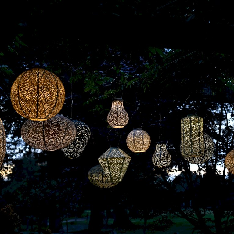 Solcelle lanterne Fan Taupe
