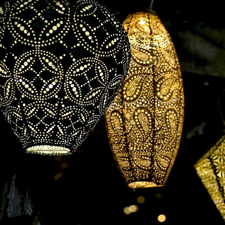 Solcelle lanterne Mandela grøn