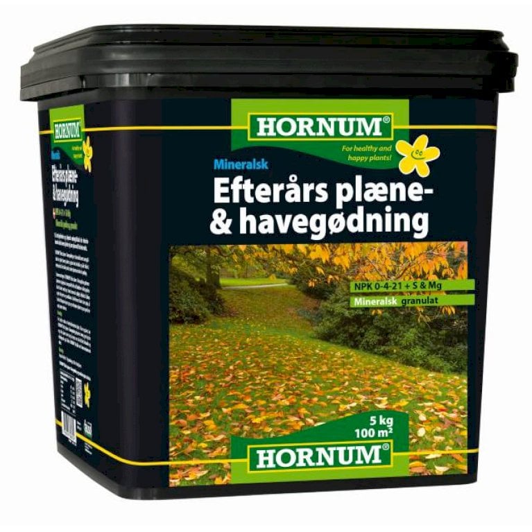 Hornum Efterårs plæne- og havegødning NPK 0-4-21