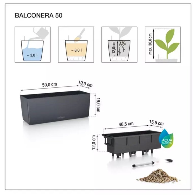 Lechuza Balconera Stone,  Stengrå