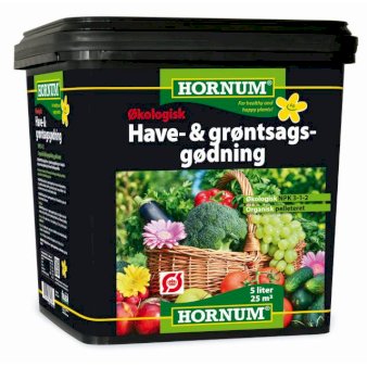 Hornum Økologisk Have- og Grøntsagsgødning NPK 3-1-2 5 liter spand