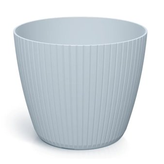 Lamia - Rund rillet krukke Lysegrå 34(ø) x28,4(h) cm.