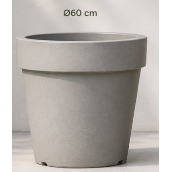 Lexo Ø60 Stor rund krukke Stone Gray 60(ø) x 55(h) cm. Stengrå