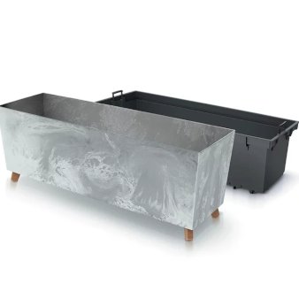 Urbi plantekasse - Betonlook 23,5(b) x 77(l) x 300(h) cm. Betongrå